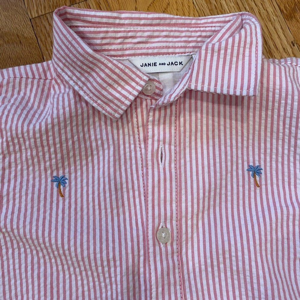 Janie and Jack Seersucker Onesie - 12-18M NWOT - Picture 3 of 4